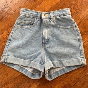American Apparel Denim High Waisted Shorts